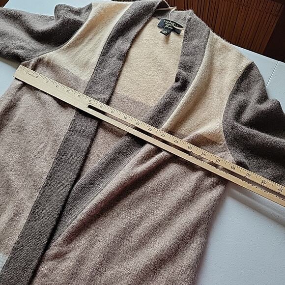 Charter Club Cashmere Luxury Open Front Knit Cardigan Colorblock Classic Preppy - Picture 7 of 11